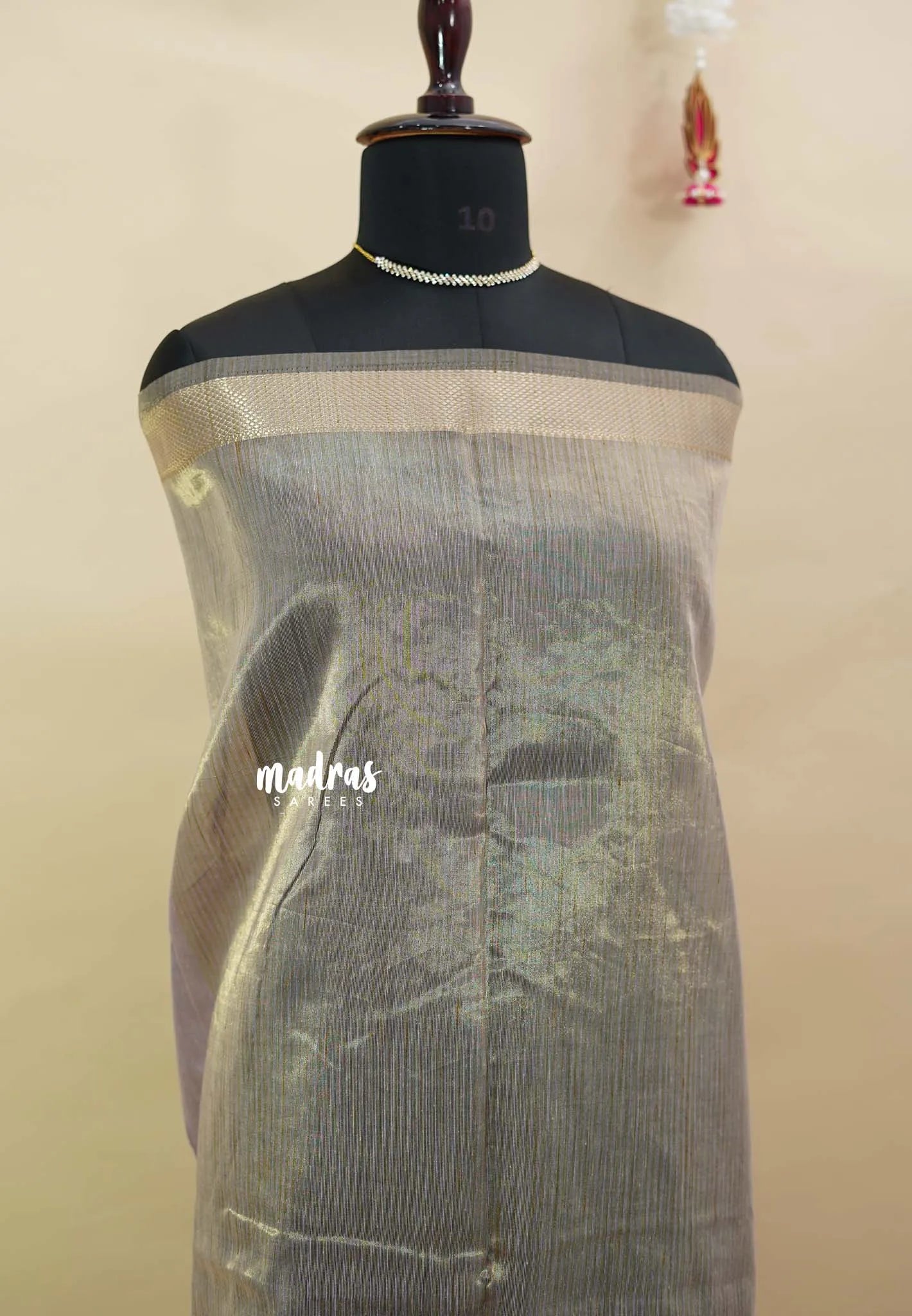 Moonlit Lavender - Soft tissue silk with pen kalamkari patch work