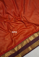 Rust Orange - Sowbhagya Gift silk – Soft Silk Elegance Saree with muthukattam body Rettapet Border Rich Pallu and Blouse - Perfect for wedding | Anniversary gift | Viral color combo