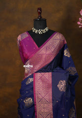 MS Amma Blue - Sowbhagya – Soft Silk Elegance Saree with Rich Pallu and Blouse - Perfect for Festive Celebration