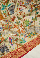 Ivory Heritage - Sowbhagya – Precision Weaving Pure Mulberry Silk with Contrast Attractive Blouse - Perfect for Functions