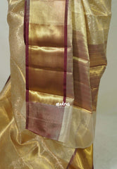 Golden Ivory - Sri Lakshmi - Premium Semi silk with floral emboss weaving body getti border - Best for Weddings