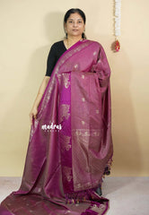Magenta - Sri valli pure satin silk with vairaoosi full weaving and elephant border