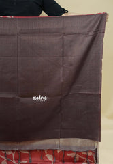 Rust Red - Sundari – Premium Kota Tussar Silk Saree with floral prints body