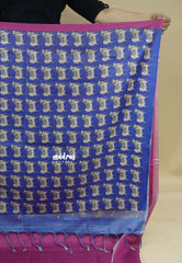 Magenta pink - Sundari – Premium Kota Tussar Silk Saree with Pichwai Cow Printed pallu and blouse