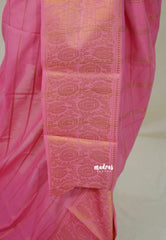 Pink Blossom - Subbulakshmi - Sungudi 100 Count Saree Veltheri with Traditional Border with Blouse Combo - Best for Casual Wear | Summer Wear | Temple visit