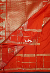 Aqua Green - Swara – Grandeur Pure Viscose Saree Silk Gandaberunda Buttas with Classic Temple & Checks Border - Best for Diwali Festive | Wedding Functions