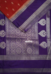 Rust Brown - Swara – Grandeur Pure Viscose Saree Silk Rettapet Border & Buttas with Contrast Pallu and Blouse - Best for Diwali Festive | Wedding Functions