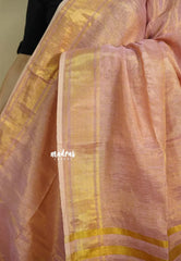 Golden Peach - Swarna - Organic Soft Tissue linen saree