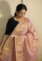 Golden Peach - Swarna - Organic Soft Tissue linen saree