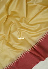Mild sandal - Tansui silk plain body  with temple border