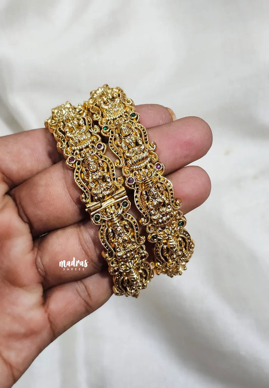 Temple Design Lakshmi Bridal Bangles (Size 2.6)