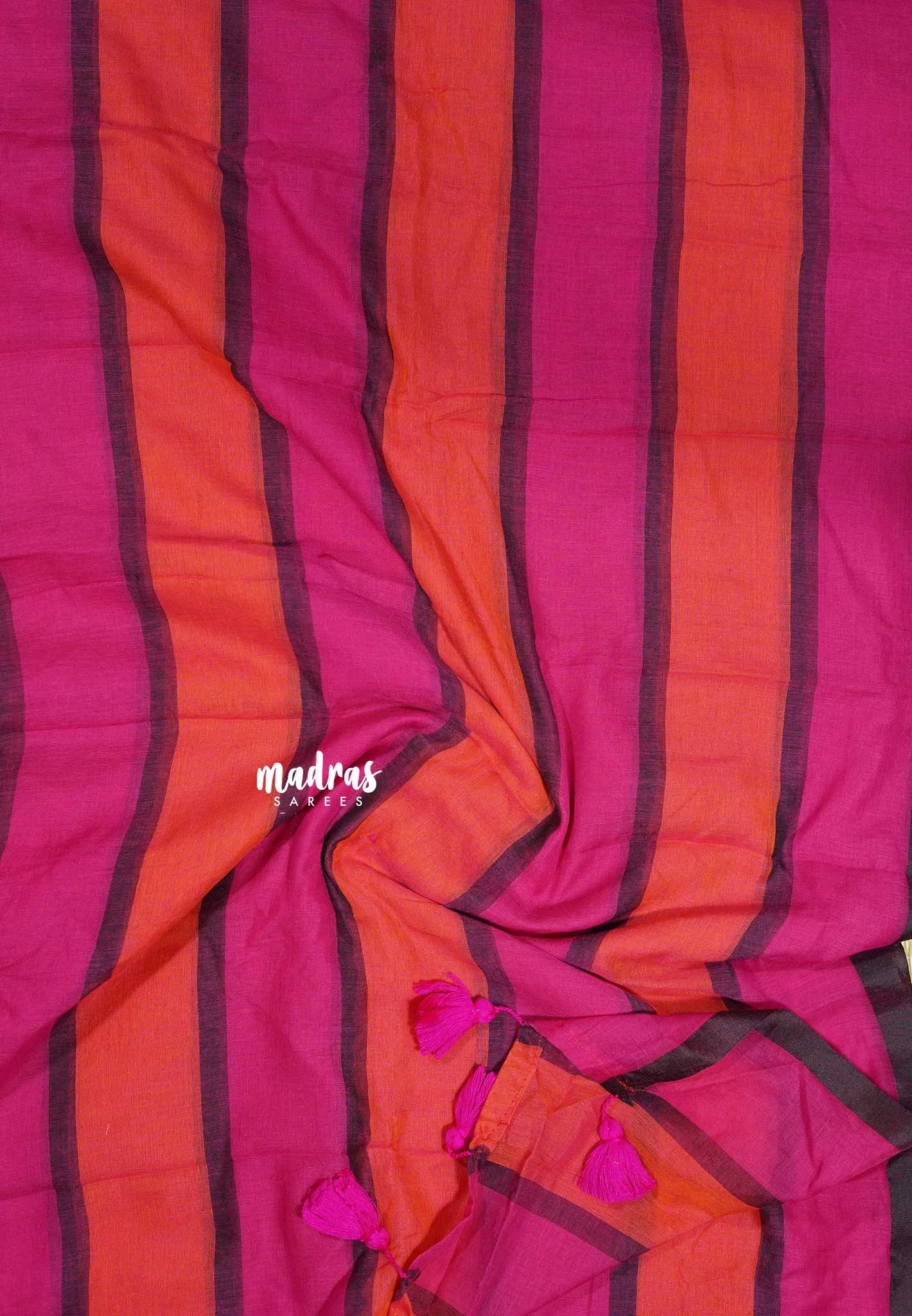 Pink with Orange - Soft Mul cotton candy pop multicolor without blouse