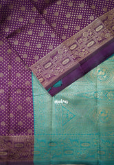 Jamun Purple - Thendral - Kanchi Art Silk Saree with Flower Border and Buttas - Perfect for Wedding Functions