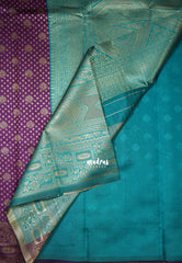 Jamun Purple - Thendral - Kanchi Art Silk Saree with Flower Border and Buttas - Perfect for Wedding Functions