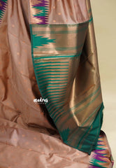 Blush Peach - Thendral - kanchi semi silk with meenakari temple Border