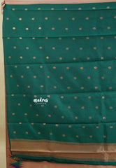 Blush Peach - Thendral - kanchi semi silk with meenakari temple Border