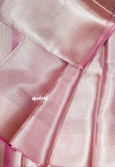 Antique Pink Charm - Thendral - Kanchi tissue silk Saree with silver