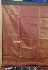 Charcoal Grey - Thendral - kanchi semi silk with patola weaving