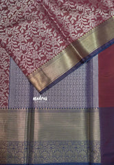 Wine brown - Thendral - Kanchi semi silk with thread weaving body with zari border - Perfect for Wedding Functions