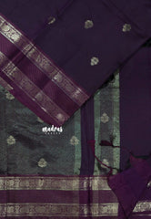 Jamun Purple - Thendral -  Kanchi Semi Soft Silk with Rettapet Border