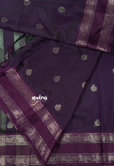 Jamun Purple - Thendral -  Kanchi Semi Soft Silk with Rettapet Border
