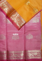 Mustard Gold - Thendral - Kanchi Semi Soft Silk Contrast Pallu and Blouse - Best for Small Functions
