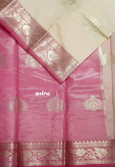 Ivory Beige - Thendral - Kanchi Semi Soft Silk Contrast Pallu and Blouse Design 2 - Best for Small Functions