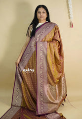 Dual Shade Mustard Yellow - Thendral - Kanchi soft silk with Floral border