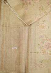 ANJALI - Tissue linen pastel colors with English Rose prints - Beige