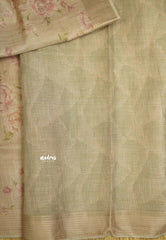 ANJALI - Tissue linen pastel colors with English Rose prints - Beige