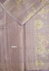 ANJALI - Tissue linen pastel colors with English Rose prints - Onion pink