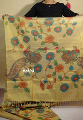 Dual Shade Gold - ANJALI - Tissue linen with kalamkari Digital prints
