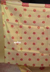 Beige with Gold - ANJALI - Tissue linen with floral Digital prints