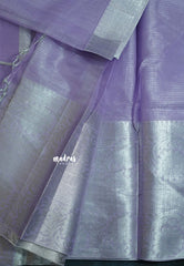 Lavender with Silver - Tissue silk saree Silver Zari Boder - Best for Special Celebrations