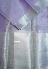 Lavender with Silver - Tissue silk saree Silver Zari Boder - Best for Special Celebrations