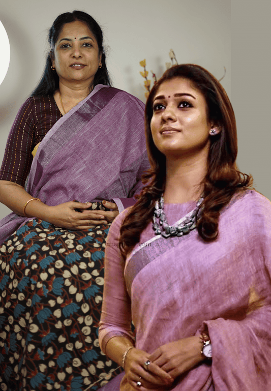 Nayanthara linen purple