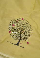 Butter Yellow Valentine Special - Family Tree Sowmiya Organic Bamboo Cotton Saree Butter Yellow Valentine Special - Family Tree Sowmiya Organic Bamboo Cotton Saree