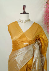 Vani Bhojan - Half and half Tissue khadi - Sandal and Gold