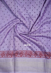 Soft Lavender - Premium Vasundra Printed Silk Zari Border with Tree Prints - Best for Casual Wear