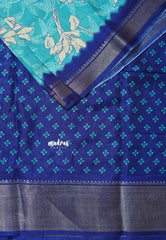 Sky Blue - Light weight Vasundra printed silk with floral prints