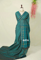 Vintage Gadwal silk cotton - Teal green