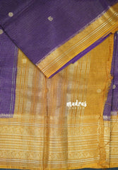Royal Purple - Durga - Banarasi Premium Viscose Silk with Micro Zari Checks and Rich Border - Best for Diwali Festive