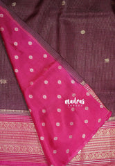 Deep Beet Pink - Durga - Banarasi Premium Viscose Silk with Micro Zari Checks and Rich Border - Best for Diwali Festive