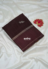 Coffee Brown - Durga - Banarasi Premium Viscose Silk with Mayil, Yaanai Buttas and Satin Border - Best for Pooja Functions | Diwali Festive