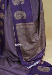 Purple - Yamini paper silk mango border and sirukattam body