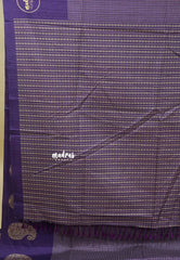 Purple - Yamini paper silk mango border and sirukattam body