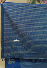 Peacock  Blue - Yamini paper silk mango border and sirukattam body