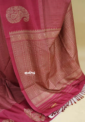Beet Pink - Yamini paper silk mango border and sirukattam body