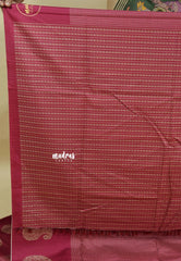 Beet Pink - Yamini paper silk mango border and sirukattam body