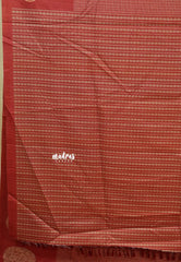 Brick Red - Yamini paper silk mango border and sirukattam body